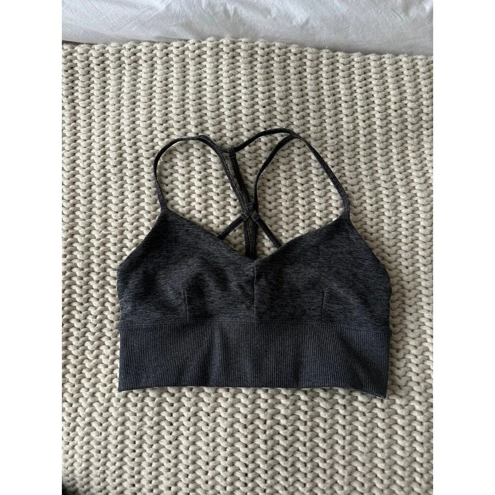 Alo alosoft dark heather grey lavish bra